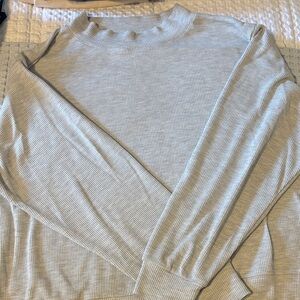 Gray Ribbed Long Sleeve Sweater